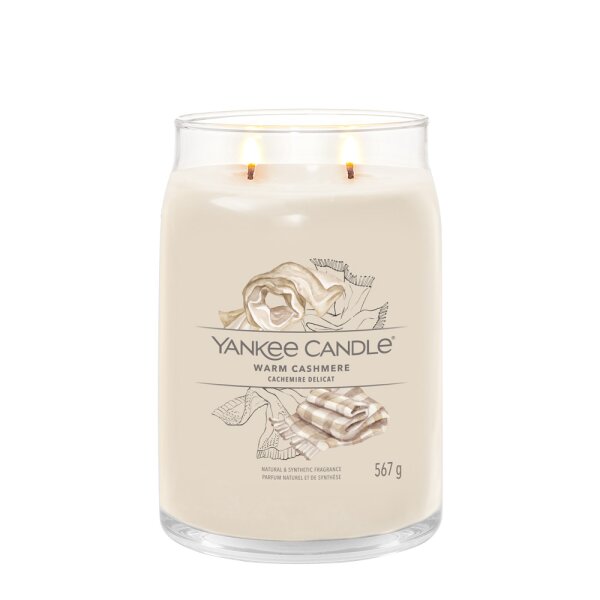 Yankee Candle Duftkerze 'Smoked Vanilla & Cashmere' – Große Signatur-Kerze, Soja-Mix, Lange Brenndauer