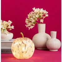 Dekoleuchte Apfel (S) Glas, Pink weiss gepunktet,  Apfel...