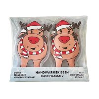 2er Pack Taschenwärmer Rentier mit Schal (Handwärmer) z.B. als Wichtelgeschenk