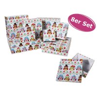 8tlg. Geschenkkarton Weihnachtseule - Geschenkverpackung,...