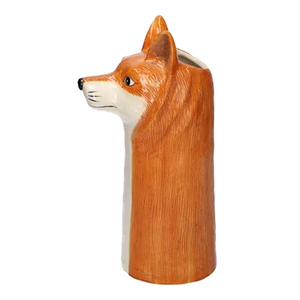 Deko Vase Fuchs orange H:30 cm aus Keramik - Vasen, Tiervase, Dekoration, Keramikvase, moderner Deko Stil