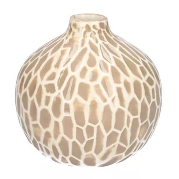 Deko Vase Safari taupe H:12 cm aus Keramik - Vasen, Dekoration, Keramikvase, moderner Deko Stil