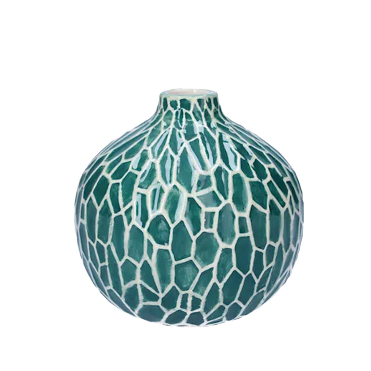 Kleine Deko Vase Safari forest green H:8 cm aus Keramik