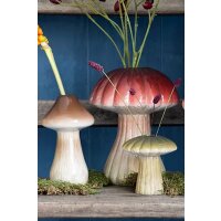 Deko Vase Pilz Champignon dunkelrot H:20 cm aus Keramik -...