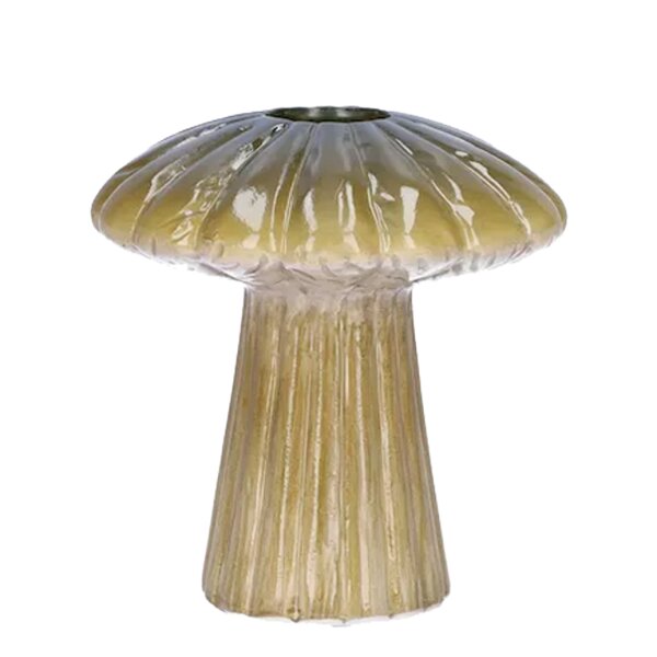 Deko Vase Pilz Russell grün H:10 cm aus Keramik - Vasen, Dekoration, Keramikvase, moderner Deko Stil