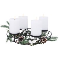 Adventskranz Adventsgesteck aus Metall mit 4 LED Kerzen...