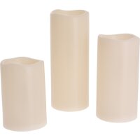 LED Outdoor Kerze (3er Set) elfenbein mit Fernbedienung...