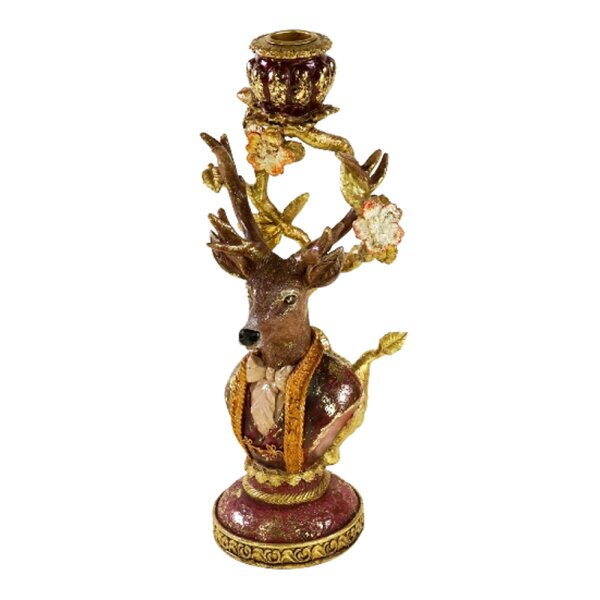 Kerzenleuchter Hirsch Hirschbüste Alexander jun. H: 30,5 cm - Kerzenständer, Deko Kerzenhalter, festliche Dekoration