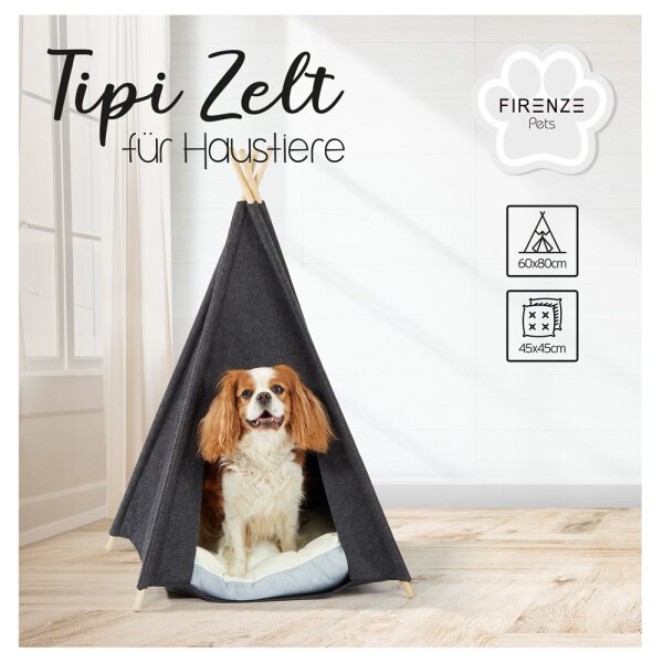 Tipi Zelt für Haustiere - Schlafhöhle für Katzen & kleine Hunde *B-WARE
