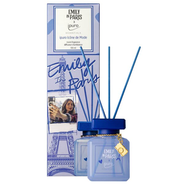 Raumduft ipuro ESSENTIALS Emily in Paris X Icône de Mode 100 ml - Duftstäbchen, Keramik Verdunster, Diffuser, Raum Duft