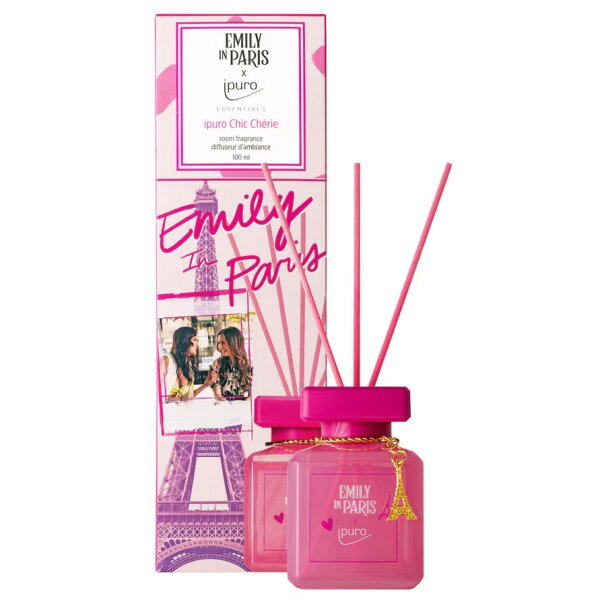 Raumduft ipuro ESSENTIALS Emily in Paris X Chic Chérie 100 ml - Duftstäbchen, Keramik Verdunster, Diffuser, Raum Duft