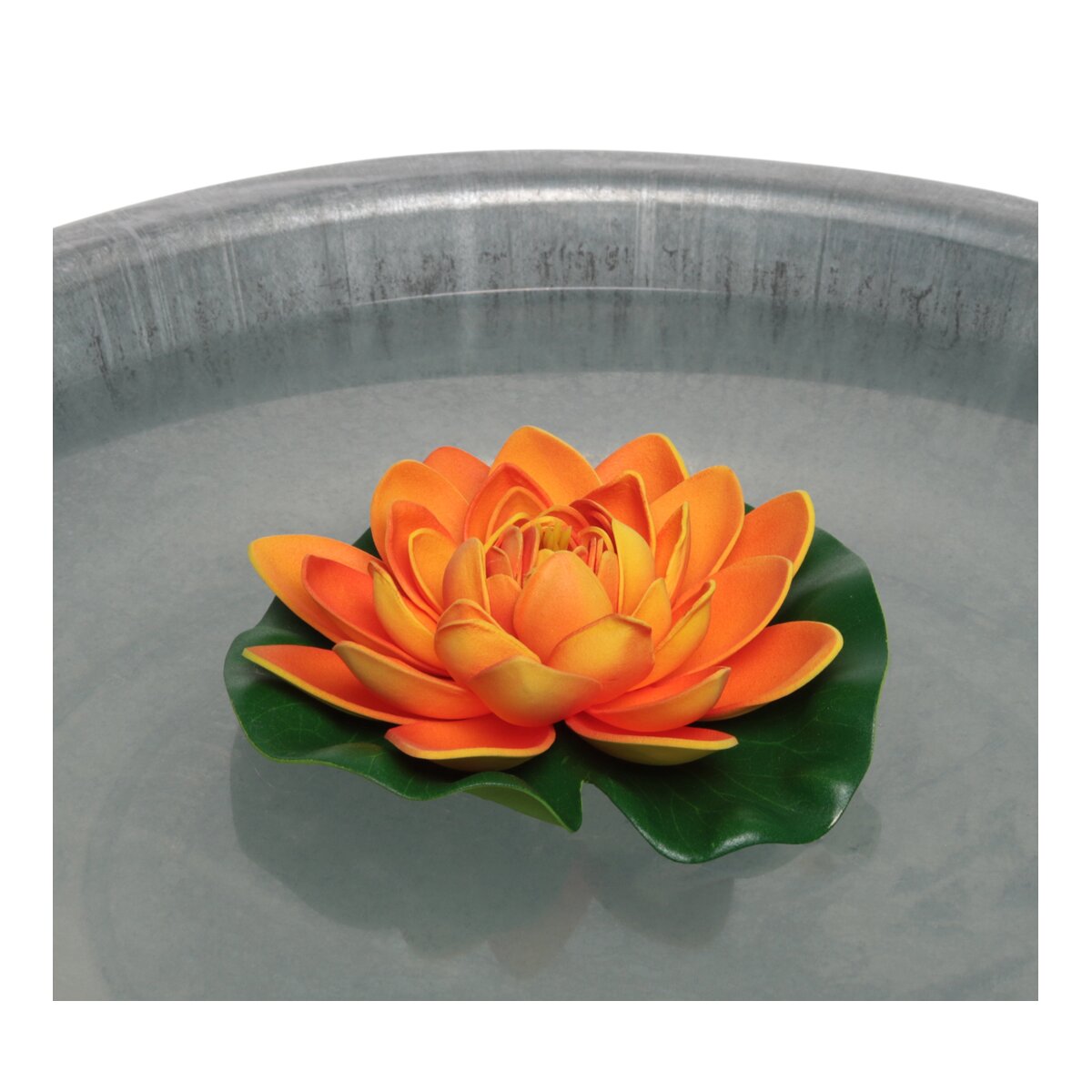 Seerose für Schwimmschale orange D:18 cm, als Teich Deko, Deko für Vo, 2,99 €