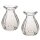 Glasvase Vase Flower Klarglas H:9 cm (2er Set) - kleine Vase zur Tischdekoration, Geburtstage, Hochzeiten