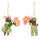 Hänger Maus Mäusepaar mit Blume aus Filz (2er Set) H:13 cm -  Osterdeko, Geschenkanhänger Ostern, Frühlingsdeko, Osterhase