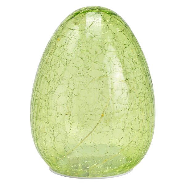 Dekoleuchte Ei Osterei (S) Glas, Grün, Lampe mit LED Lichterkette - Dekolampe, Tischleuchte, Eierlampe Ostern