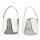 Filzkorb Osterkorb Hase Osterhase mit Plüschohren (2er Set) hellgrau, creme H:15 cm - Filztasche, Geschenkkorb Ostern, Osterdeko, Frühlingsdeko,Geschenkverpackung Filz Korb Ostern