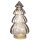 Lampe Tanne aus Glas, grau H:28 cm **B-WARE** (20er LED Lichterkette) Deko Lampe Weihnachten, Adventsdeko Tannenbaum, Weihnachtsbaum