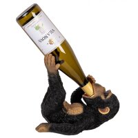 Flaschenhalter Affe Schimpanse schwarz-braun - Skulptur,...