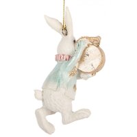 Osteranhänger Kaninchen mit Taschenuhr H:9 cm aus...