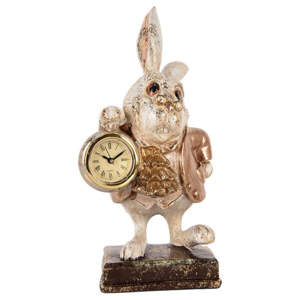 Dekofigur Kaninchen mit echter Taschenuhr H:26 cm - Frühlingsdeko, Deko Hase mit Uhr, Osterdeko, Osterhase, Dekofigur Ostern, Frühling
