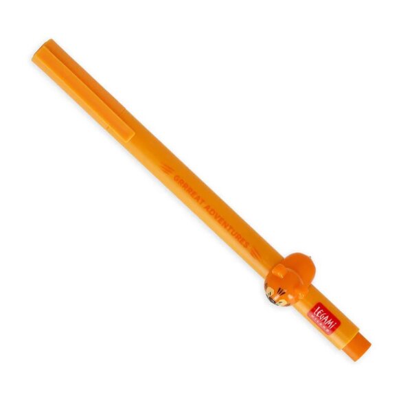 Legami Gelstift Lovely Friends TIGER - Gel Pen mit abnehmbarer Tier Deko, Stift , Schreibstift, Gelschreiber