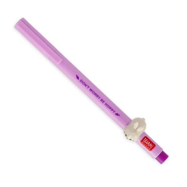 Legami Gelstift Lovely Friends HASE- Gel Pen mit abnehmbarer Tier Deko, Stift , Schreibstift, Gelschreiber Bunny