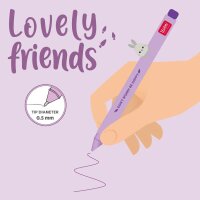 Legami Gelstift Lovely Friends HASE- Gel Pen mit abnehmbarer Tier Deko, Stift , Schreibstift, Gelschreiber Bunny