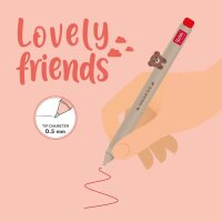 Legami Gelstift Lovely Friends TEDDY BÄR - Gel Pen mit abnehmbarer Tier Deko, Stift , Schreibstift, Gelschreiber