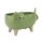 Deko Blumentopf Katze grün 23x14 cm aus Keramik - Pflanztopf, Übertopf, Pflanzgefäß, moderner Deko Stil