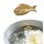 Teichdeko Schwimm Fisch gold 16 cm aus Porzellan schwimmend für Schwimmschale, als Teich Deko, Deko für Vogeltränke etc. - Fische, Schwimmtiere
