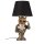 Tischleuchte Leselampe Eule mit Buch H:56 cm antikfarben mit schwarzem Lampenschirm - Tischlampe, Lampe, Moderner Deko Stil, Tierleuchte