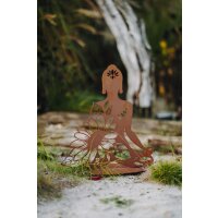 Feng Shui Yogafigur mit Lotusblume auf Platte 40x35 cm im...