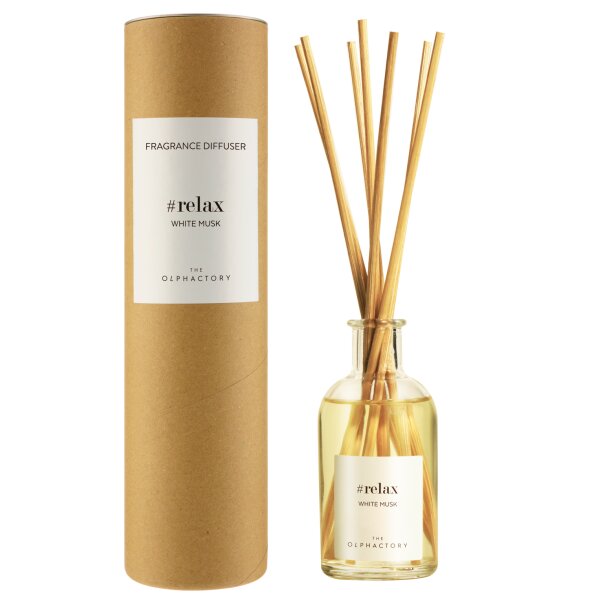 Raumduft Diffuser WHITE MUSK #relax Olphactory 100 ml - Lufterfrischer, Duftstäbchen, Raum Duft, Verdunster