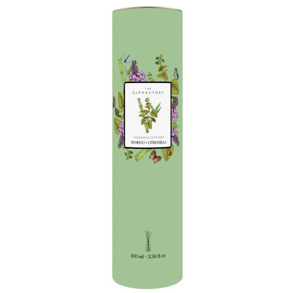 Raumduft Diffuser BAMBOO + CITRONELLA Olphactory Zest 100 ml  - Lufterfrischer, Duftstäbchen, Raum Duft, Verdunster
