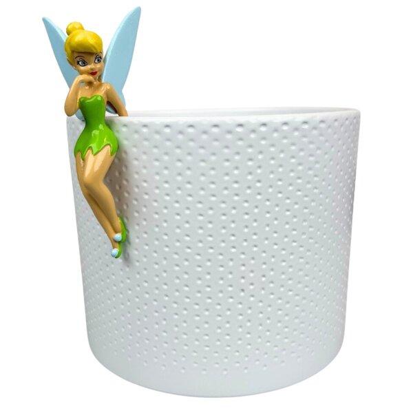 Blumentopf Deko Anhänger Fee Tinkerbell 10x7 cm aus Kunststoff - Disney Topf Anhänger, Pot Buddy Peter Pan, Topfhänger, moderner Deko Stil für Disney Fans, Gartendekoration