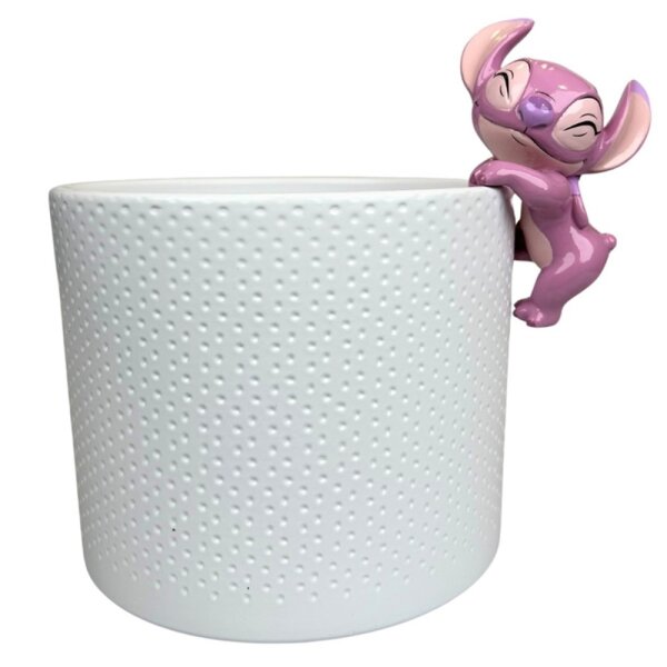Blumentopf Deko Anhänger Angel aus Lilo & Stitch 10x7 cm aus Kunststoff - Disney Topf Anhänger, Pot Buddy, Topfhänger, moderner Deko Stil für Disney Fans, Gartendekoration