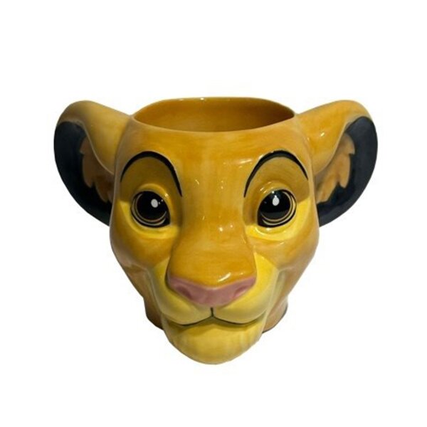 Deko 3D Blumentopf Simba 12x8 cm aus Keramik - Disney Pflanztopf König der Löwen, Übertopf, Pflanzgefäß, moderner Deko Stil