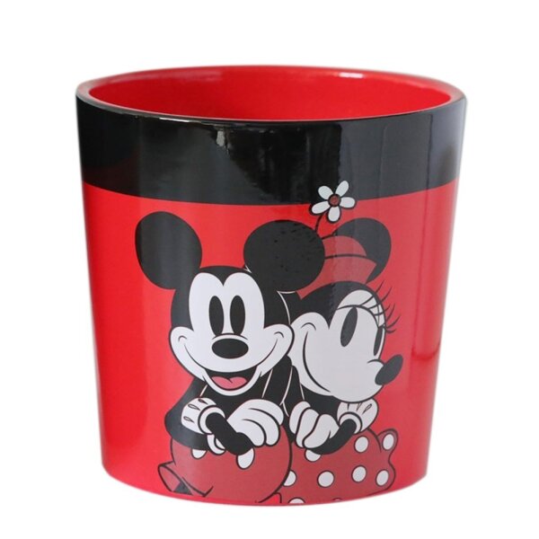Deko Blumentopf Disney Mickey & Minnie 13x14 cm aus Keramik - Pflanztopf Micky Maus, Übertopf, Pflanzgefäß, moderner Deko Stil