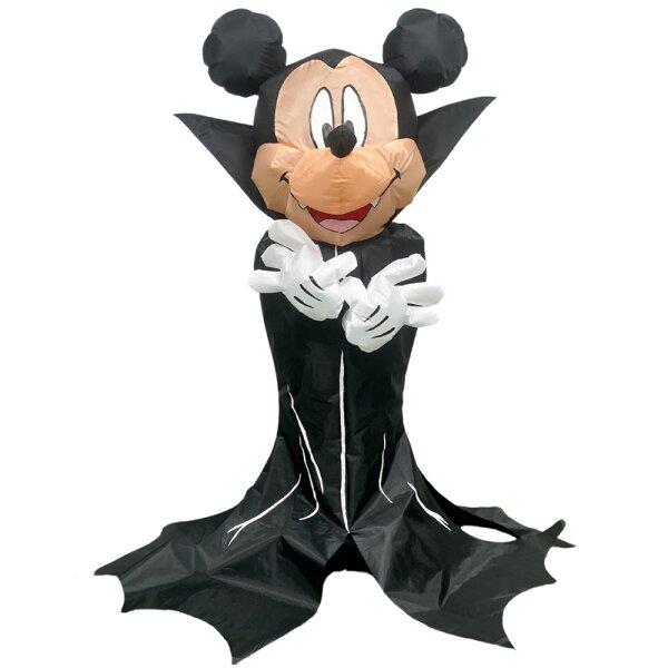 Dekoobjekt Halloween Dekoration Aufblasbarer Mickey Vampir für den Außenbereich - Disney Aufblasbare Micky Maus Figur, Herbst Grusel Deko