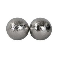 Schwimmkugel Blüte aus Porzellan silber D:6 cm (2er...