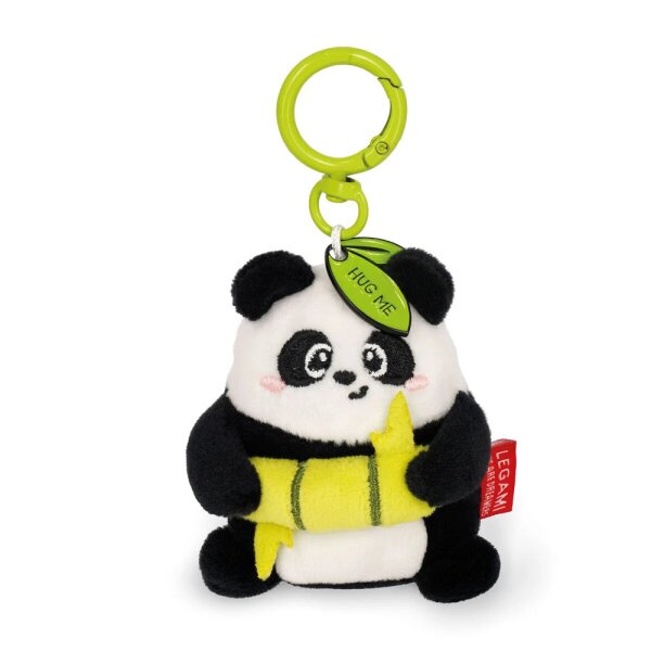 Legami Schlüsselanhänger mit Super Soft Plüschtier PANDA mit Bambus - Kuscheltier super weich und flauschig, Schlüssel Anhänger Pandabär