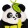 Legami Schlüsselanhänger mit Super Soft Plüschtier PANDA mit Bambus - Kuscheltier super weich und flauschig, Schlüssel Anhänger Pandabär