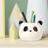 Legami Stiftehalter PANDA aus Keramik - Desk Friends, Halter für Stifte, Utensilien, Deko für Schreibtisch, Büro