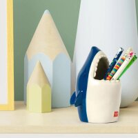 Legami Stiftehalter HAI aus Keramik - Desk Friends Haifisch, Halter für Stifte, Utensilien, Deko für Schreibtisch, Büro