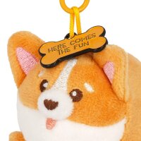 Legami Schlüsselanhänger mit Super Soft Plüschtier HUND Corgi - Kuscheltier super weich und flauschig, Schlüssel Anhänger, Schlüsselbund