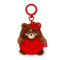 Legami Schlüsselanhänger mit Super Soft Plüschtier TEDDY BÄR mit Herz - Kuscheltier super weich und flauschig, Schlüssel Anhänger, Schlüsselbund