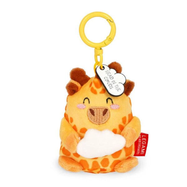 Legami Schlüsselanhänger mit Super Soft Plüschtier GIRAFFE - Kuscheltier super weich und flauschig, Schlüssel Anhänger, Schlüsselbund