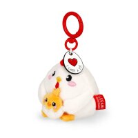 Legami Schlüsselanhänger mit Super Soft Plüschtier HUHN mit Küken - Kuscheltier super weich und flauschig, Schlüssel Anhänger, Schlüsselbund