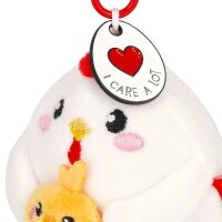 Legami Schlüsselanhänger mit Super Soft Plüschtier HUHN mit Küken - Kuscheltier super weich und flauschig, Schlüssel Anhänger, Schlüsselbund