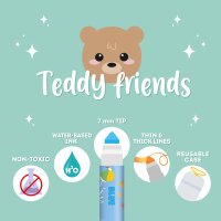 Legami 12er Set Filzstifte TEDDY BÄR "Teddy Friends" - Malstifte, Filzstift Kinder, Buntstifte